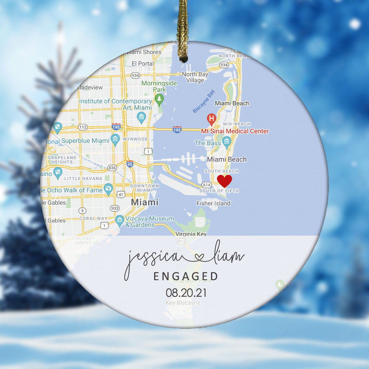 Christmas Ornament For Newly Engaged Couple