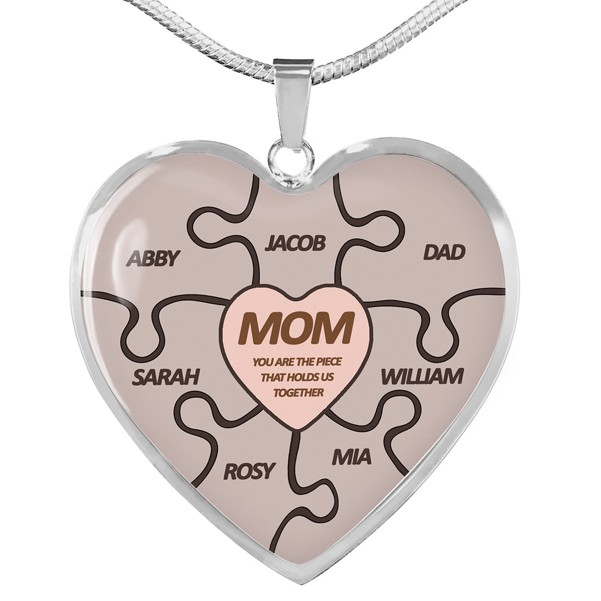 Mom You Are The Piece That Holds Us Together Necklace