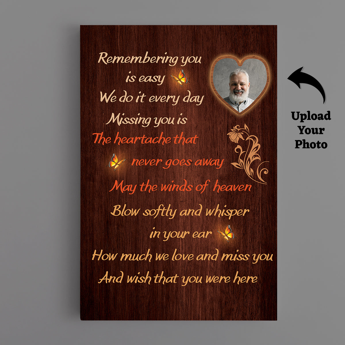 Father's Day Memorial Canvas - Remembering You Is Easy