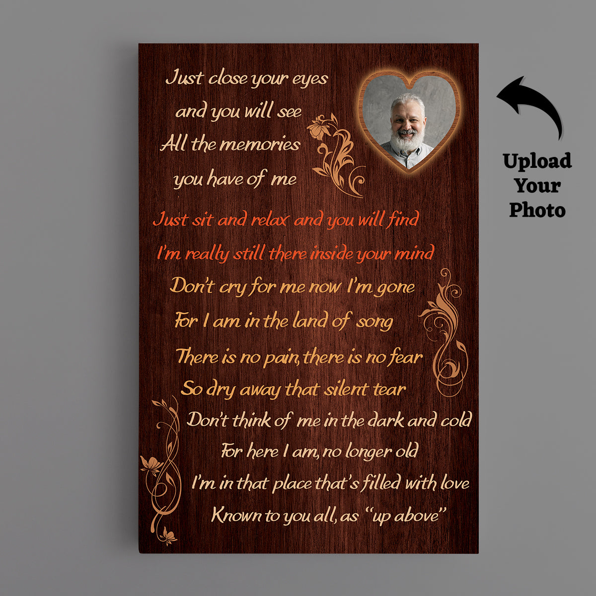 Father's Day Memorial Canvas - Just Close Your Eyes