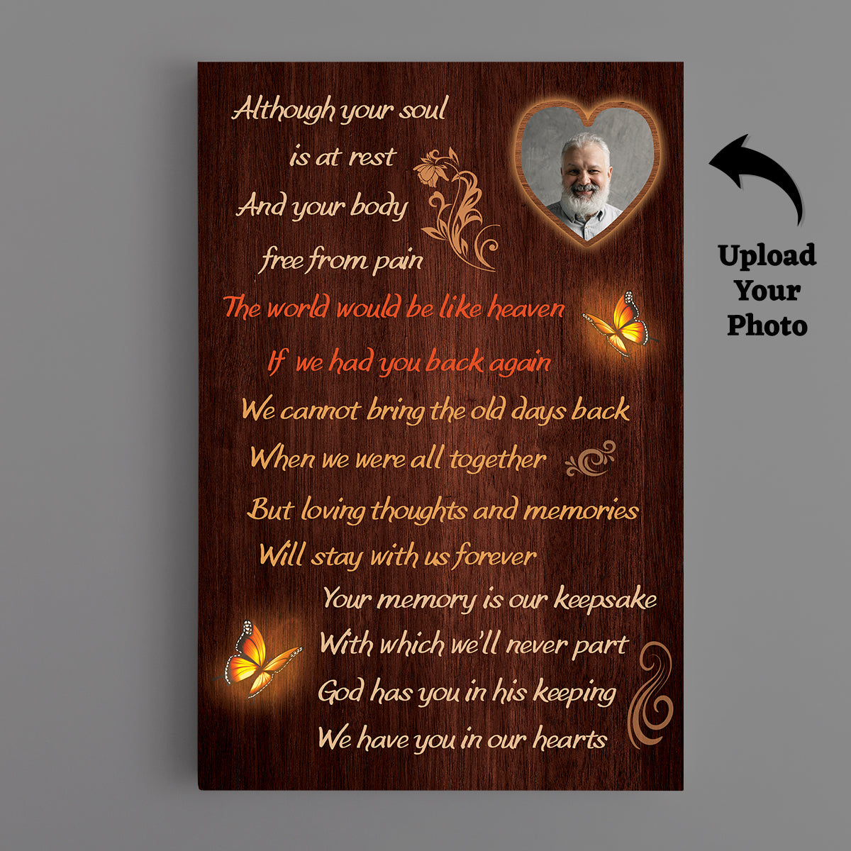 Father's Day Memorial Canvas - Although Your Soul