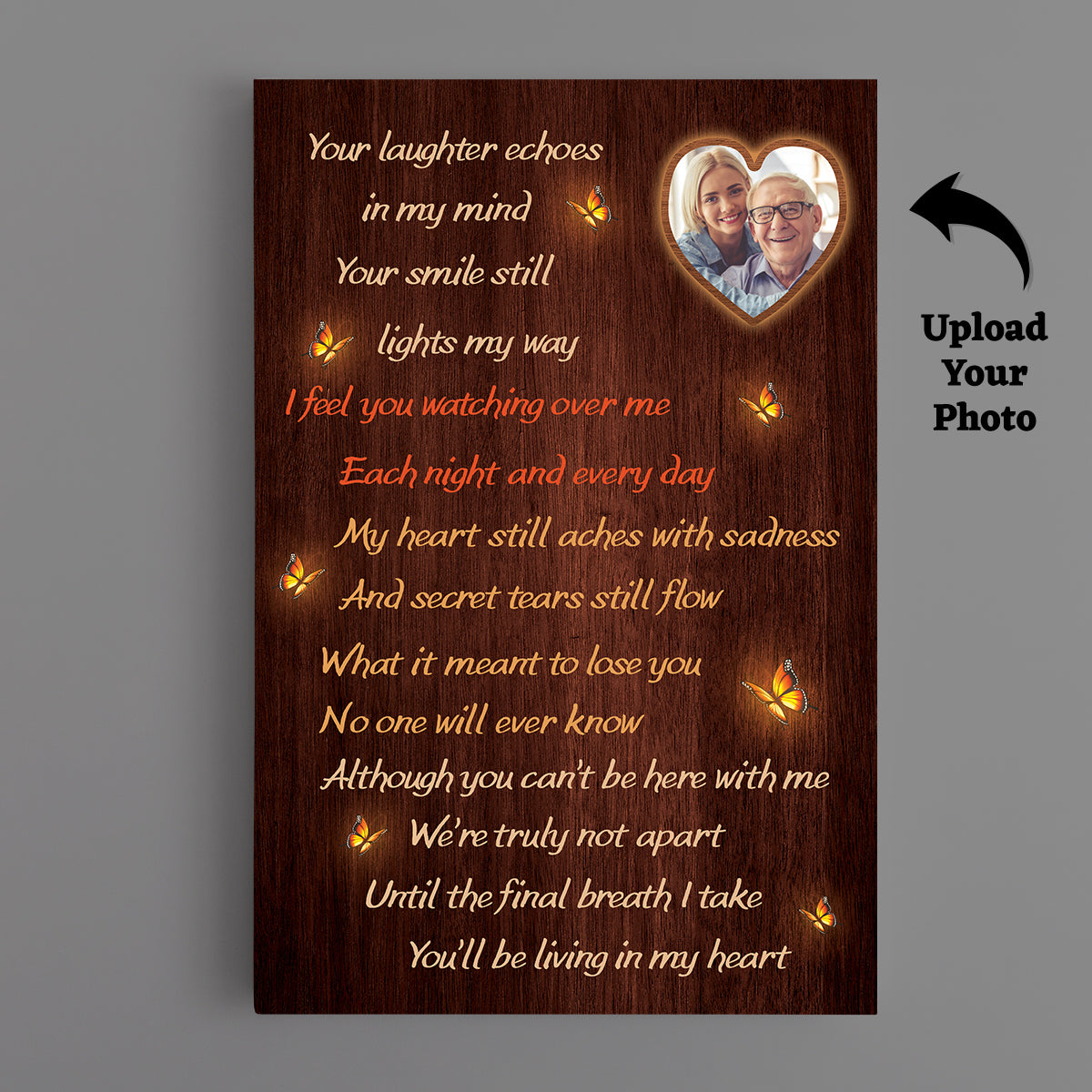 Father's Day Memorial Canvas - Your Laughter Echoes In My Mind