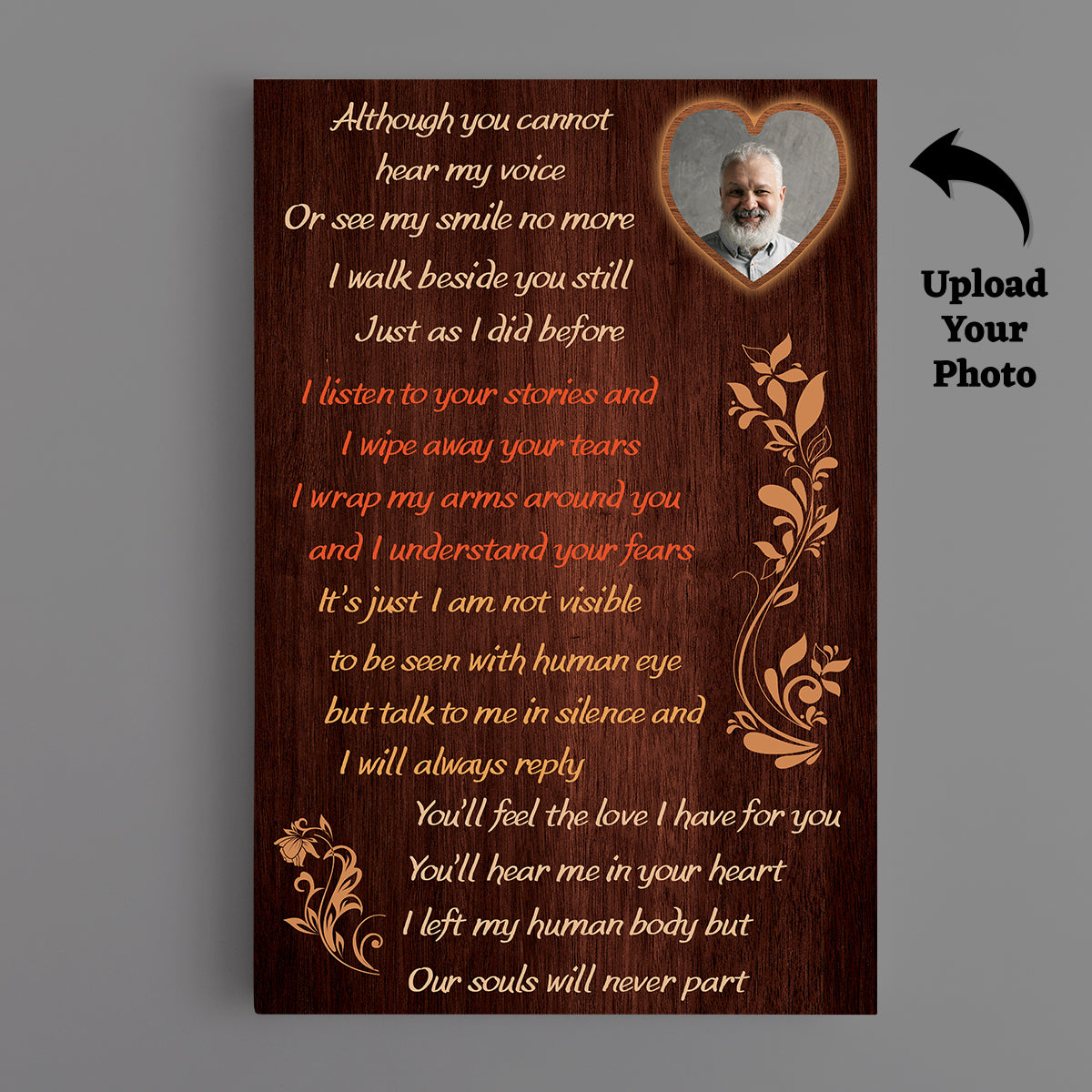 Father's Day Memorial Canvas - Although You Cannot Hear My Voice