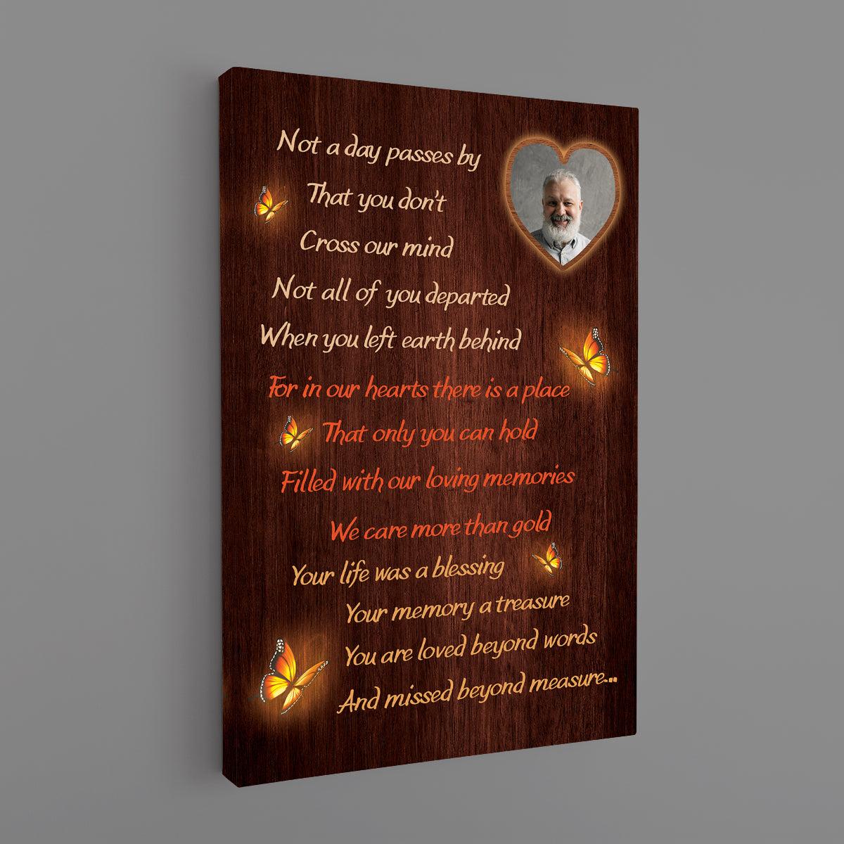 Father's Day Memorial Canvas - Not A Day Passes By