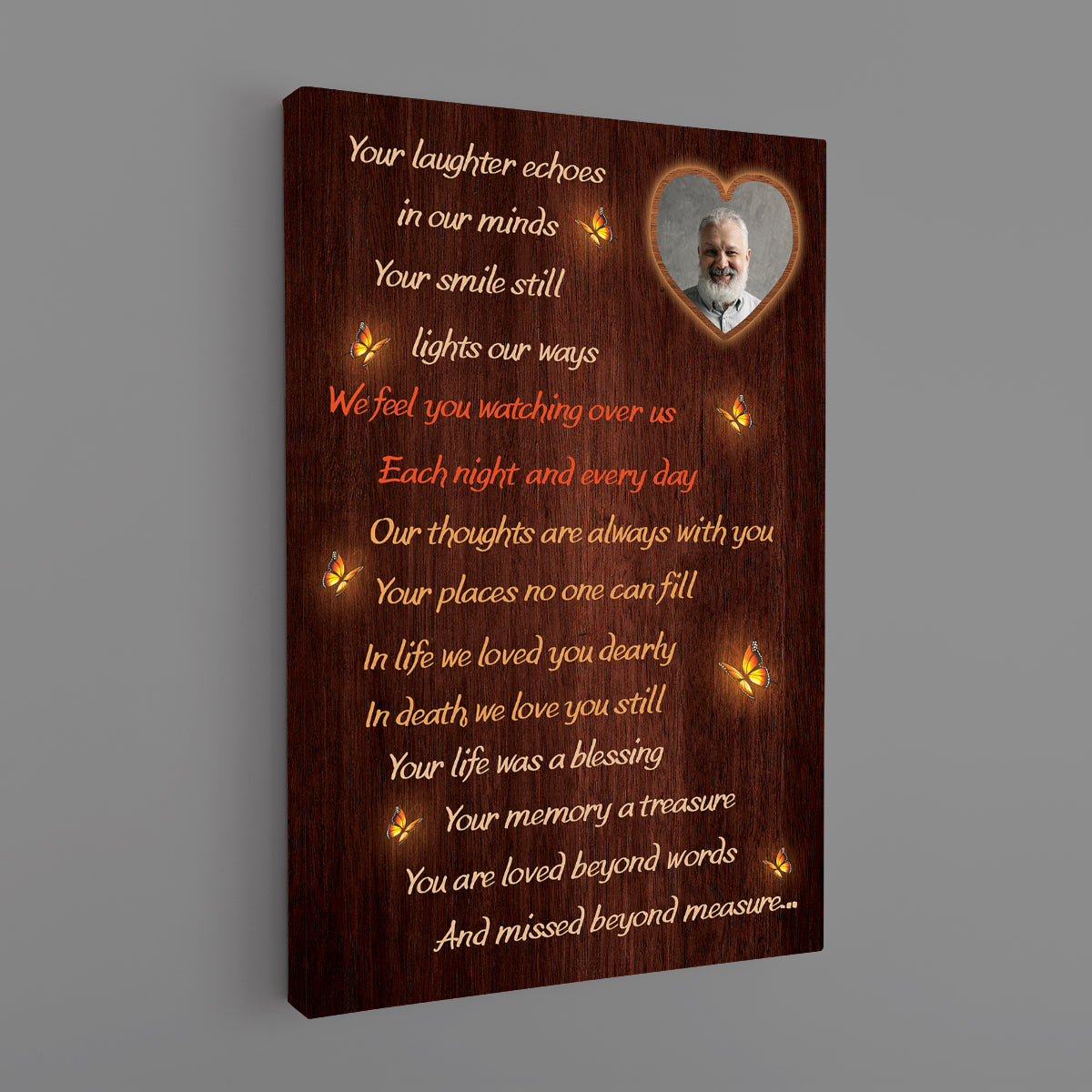 Father's Day Memorial Canvas - Your Laughter Echoes In Our Minds