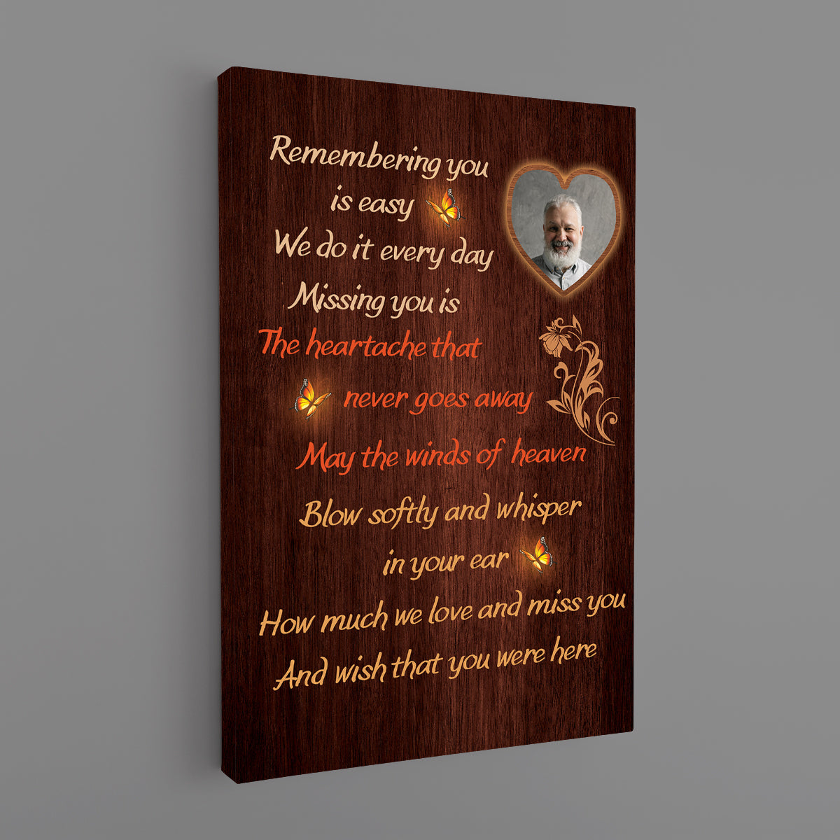 Father's Day Memorial Canvas - Remembering You Is Easy