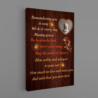 Thumbnail for Father's Day Memorial Canvas - Remembering You Is Easy