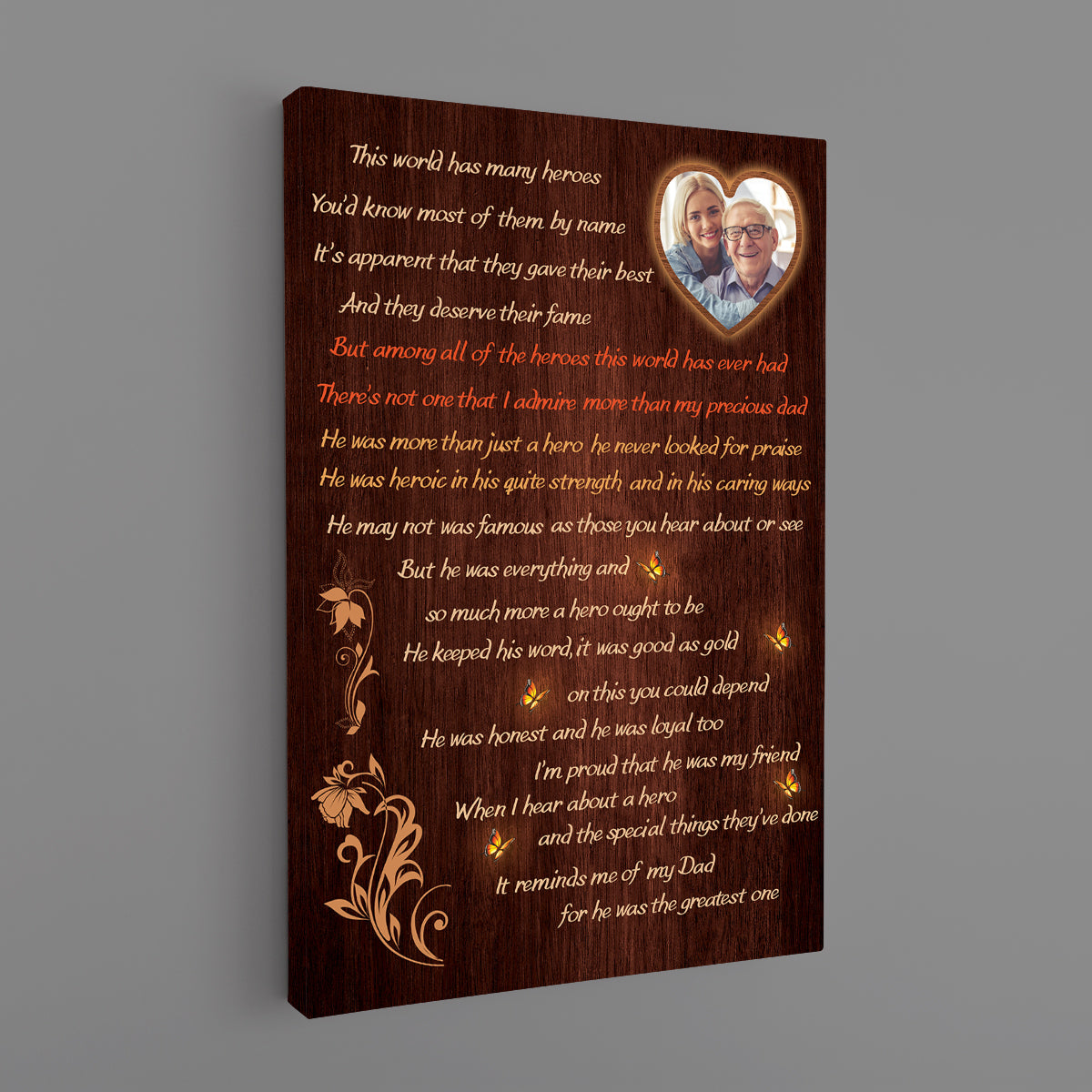 Father's Day Memorial Canvas - This World Has Many Heroes