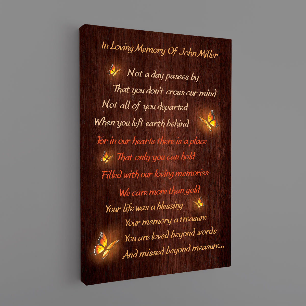 Personalized Father's Day Memorial Canvas - Not A Day Passes By