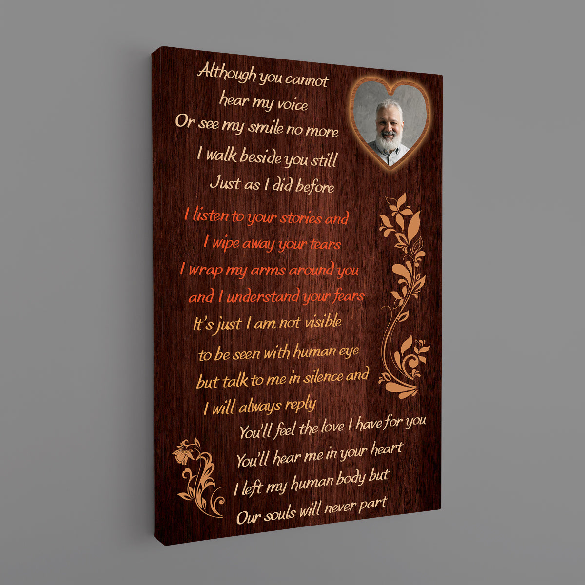 Father's Day Memorial Canvas - Although You Cannot Hear My Voice