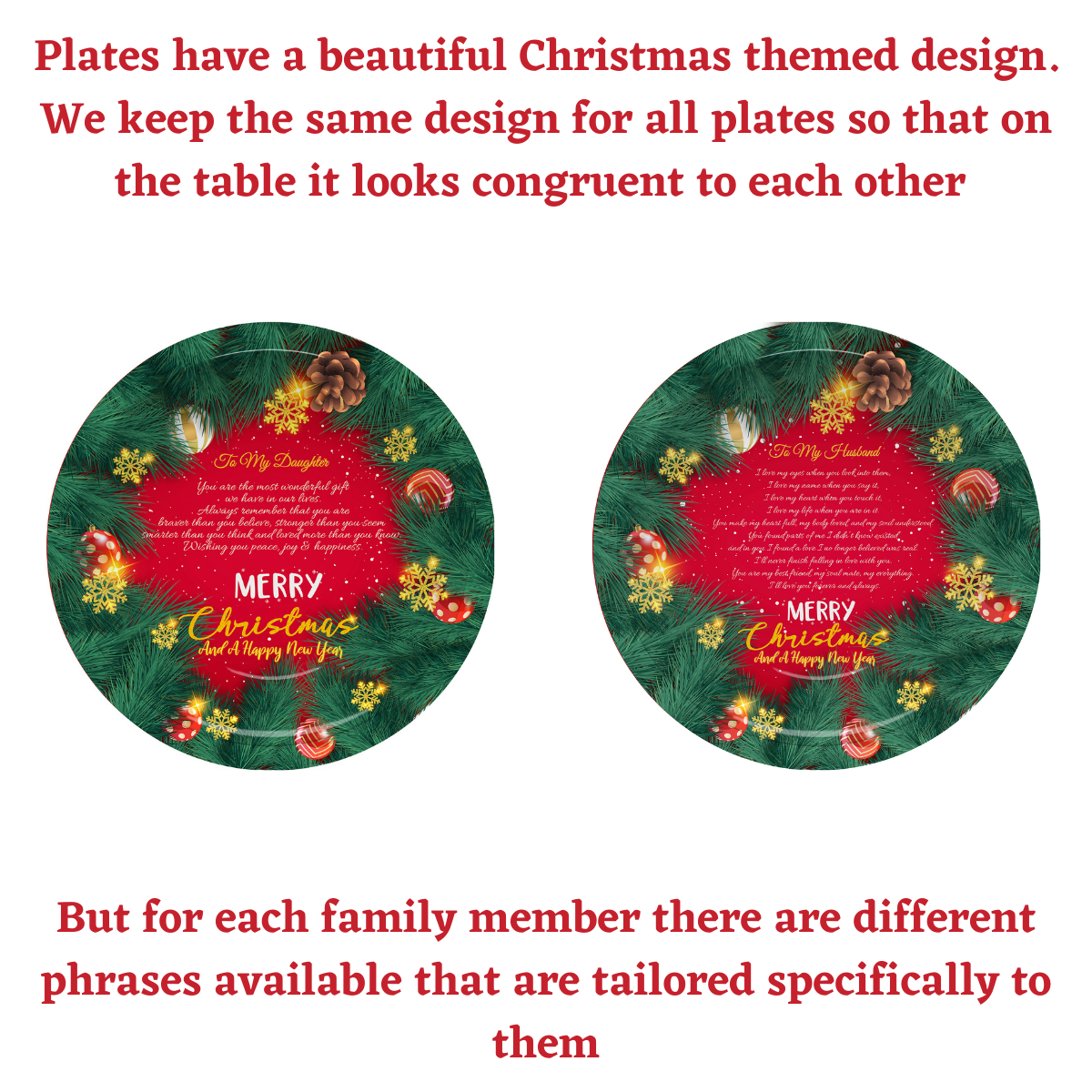 Christmas Plates For Family Members