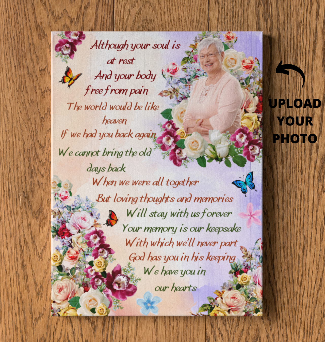Mother's Day Memorial Canvas - Although Your Soul Is At Rest