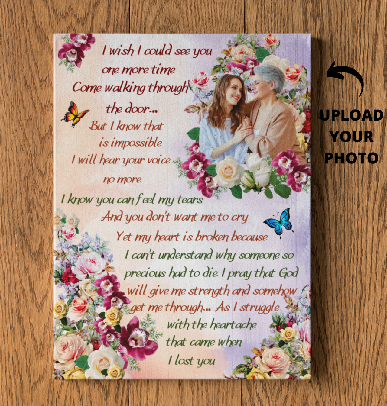 Mother's Day Memorial Canvas - I Wish I Could See You One More Time