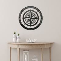Thumbnail for Personalized Compass Metal Sign - There's No Place Like Home