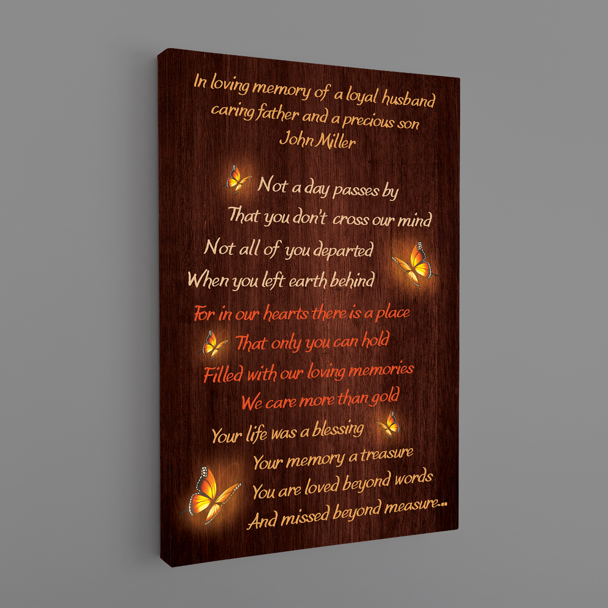 Personalized Father's Day Memorial Canvas - Not A Day Passes By That You