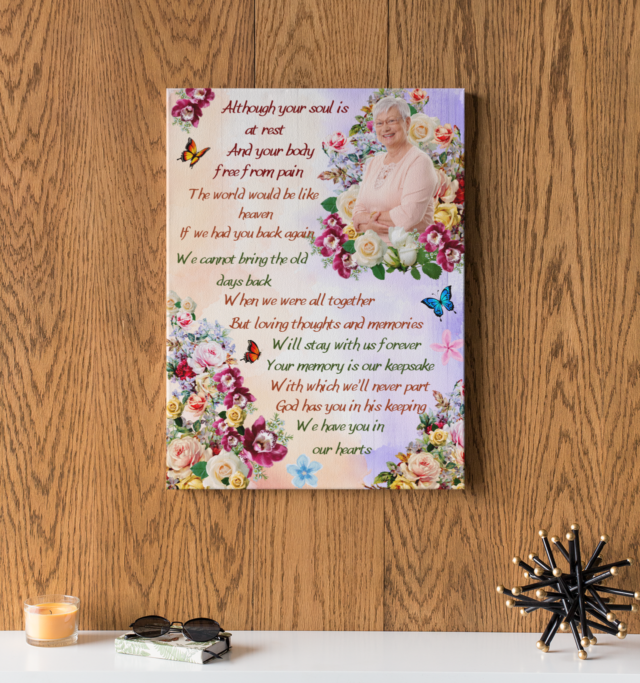Mother's Day Memorial Canvas - Although Your Soul Is At Rest